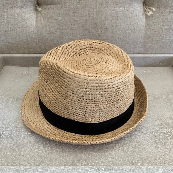 Banana Republic Packable Fedora Straw Hat Small/Medium adjustable - Picture 7 of 10